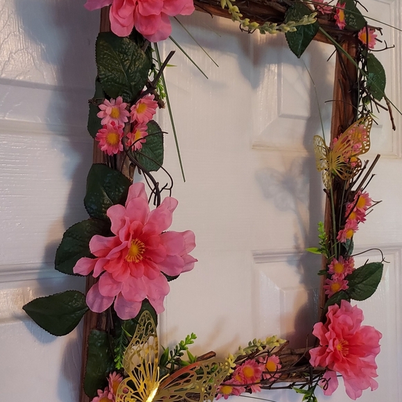 Floral Square Wreath for Door ,Wall Hanger Decoration ( Final Price ) - Picture 2 of 3